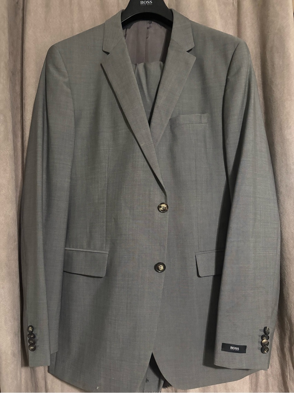BOSS Light Gray Men's Two-Button Suit Jacket (comes with original Dustbag)